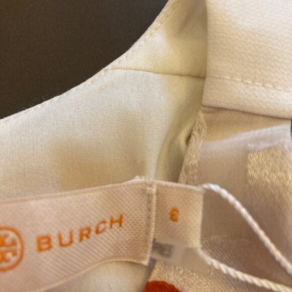 NWT Tory Burch Size US 6 Shift Dress Silk Burnout in Ivory Mountain Paisley - Picture 13 of 16